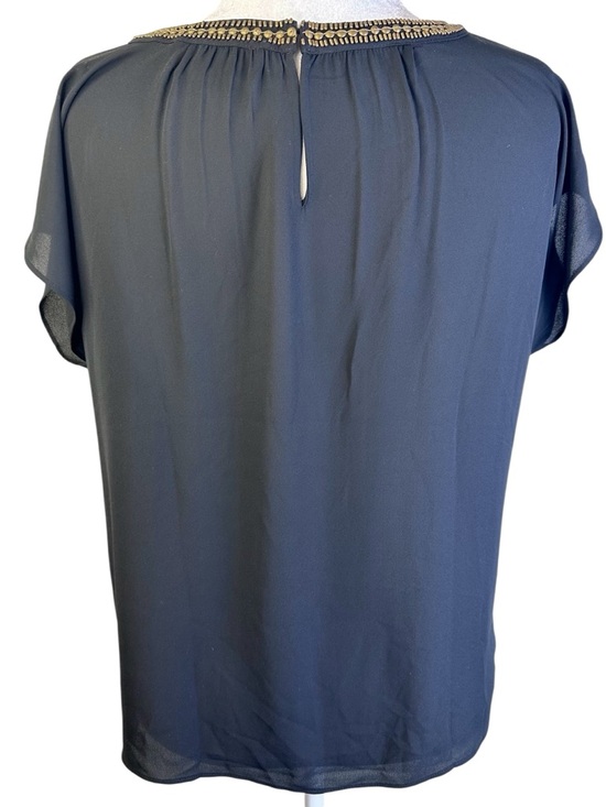 LOFT Petite Loose Fit Blouse with Beaded Neckline Size LP - Picture 6 of 12